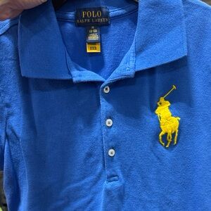 Polo by Ralph Lauren Kids Royal Blue Polo with Yellow Logo med 8-10